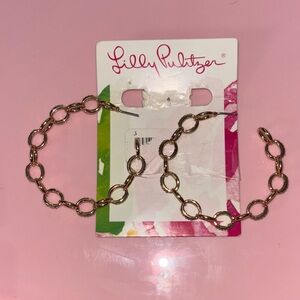 Lilly Pulitzer Gold Link Hoop Earrings